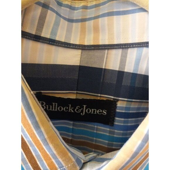 Bullock And Jones Mens Striped Button‎ Down Long Sleeve Shirt Size M - Picture 4 of 11